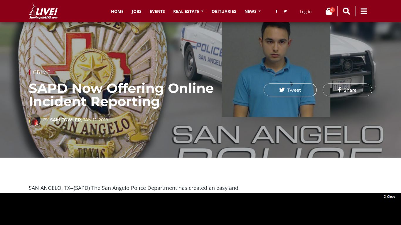 SAPD Now Offering Online Incident Reporting - San Angelo LIVE!